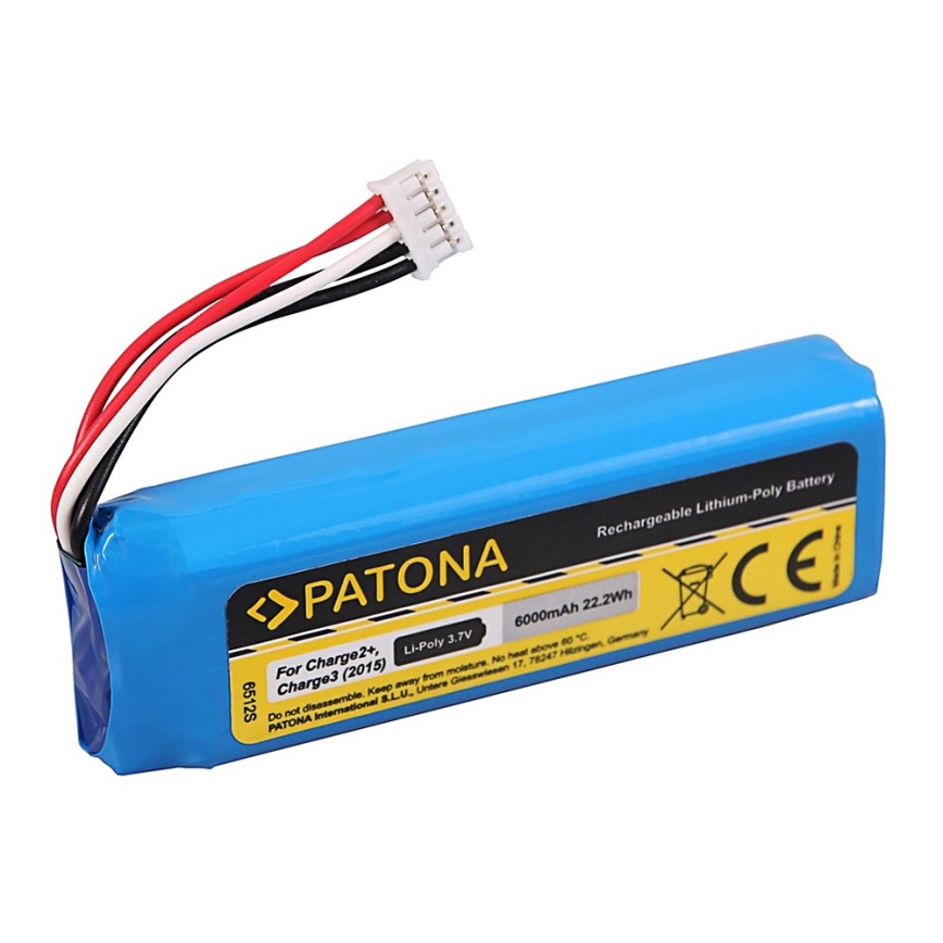 PATONA - Batteria JBL Carica 2+ 6000mAh 3,7V Li-Pol