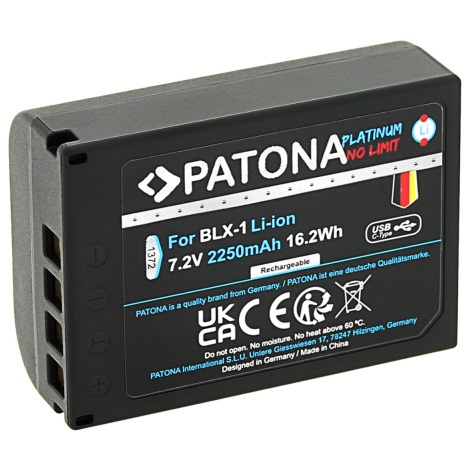 PATONA - Batteria Olympus BLX-1 2400mAh Li-Ion Platinum carica USB-C