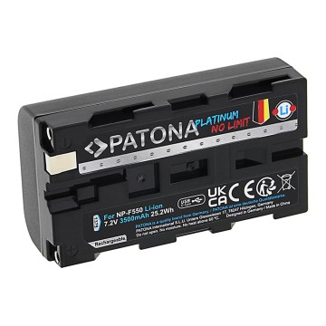 PATONA - Batteria Sony NP-F550/F330/F570 3500mAh Li-Ion Platinum con ricarica USB-C