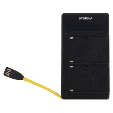 PATONA - Caricabatterie Dual Sony NP-F970/F960/F950 USB