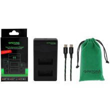 PATONA - Caricabatterie rapido Dual Canon LP-E17 + cavo USB-C 0,6m