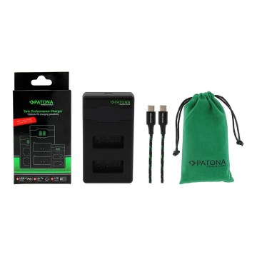 PATONA - Caricabatterie rapido Dual Canon LP-E17 + cavo USB-C 0,6m