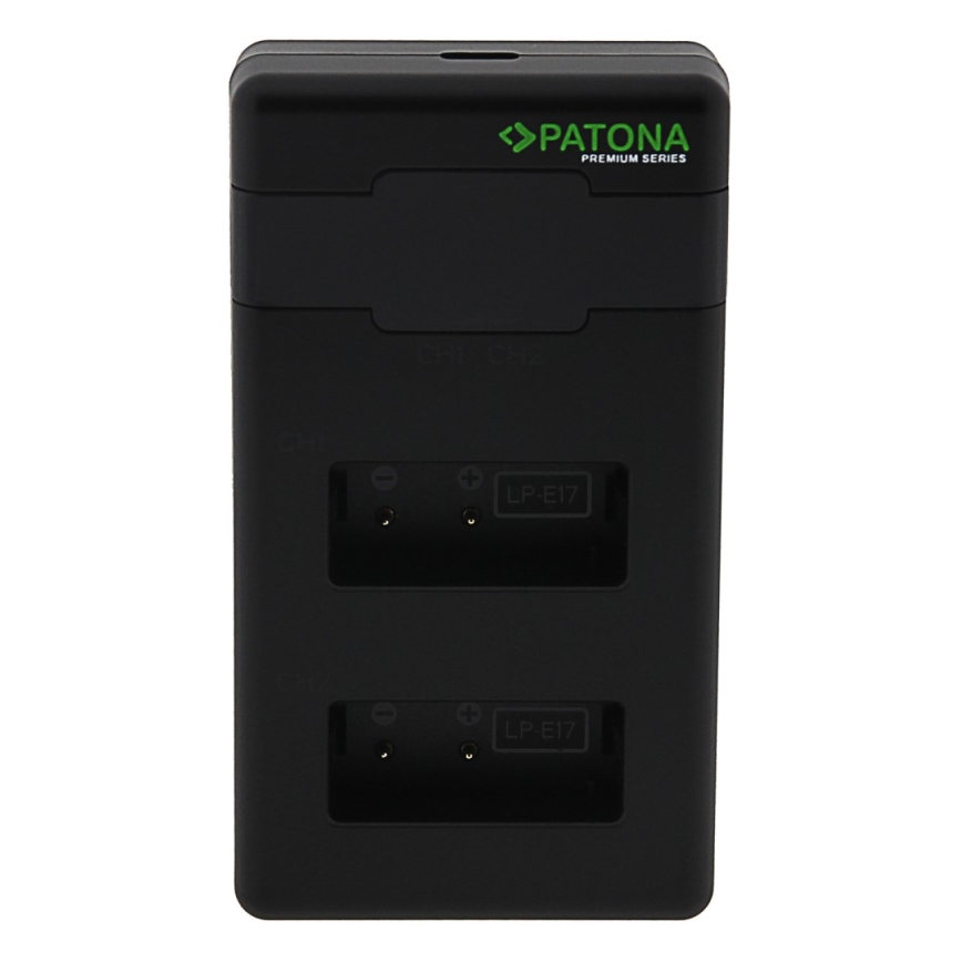 PATONA - Caricabatterie rapido Dual Canon LP-E17 + cavo USB-C 0,6m