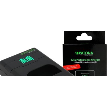 PATONA - Caricabatterie rapido Dual Canon LP-E17 + cavo USB-C 0,6m