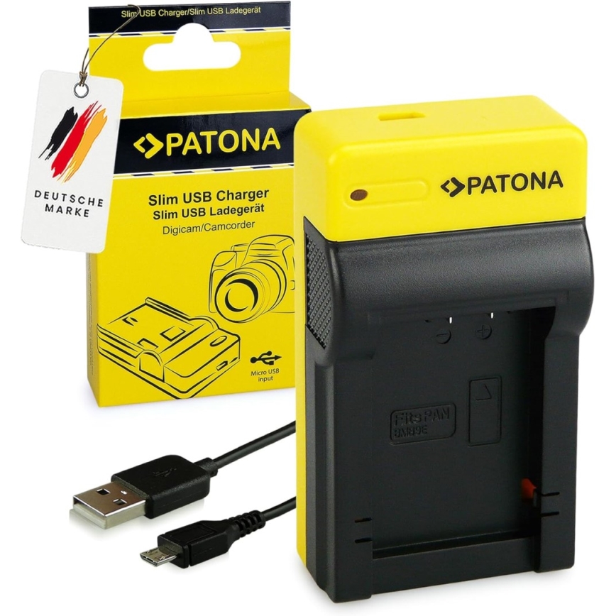 PATONA - Caricatore Foto Panasonic DMW-BMB9 slim,USB