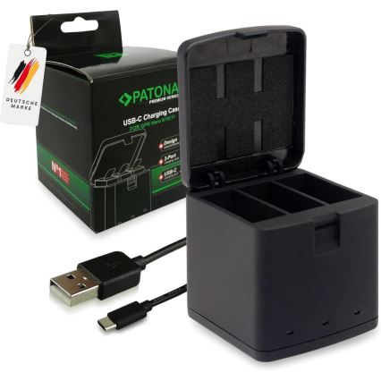 PATONA - Caricatore Triple GoPro Hero 9/Hero 10/Hero 11/Hero 12