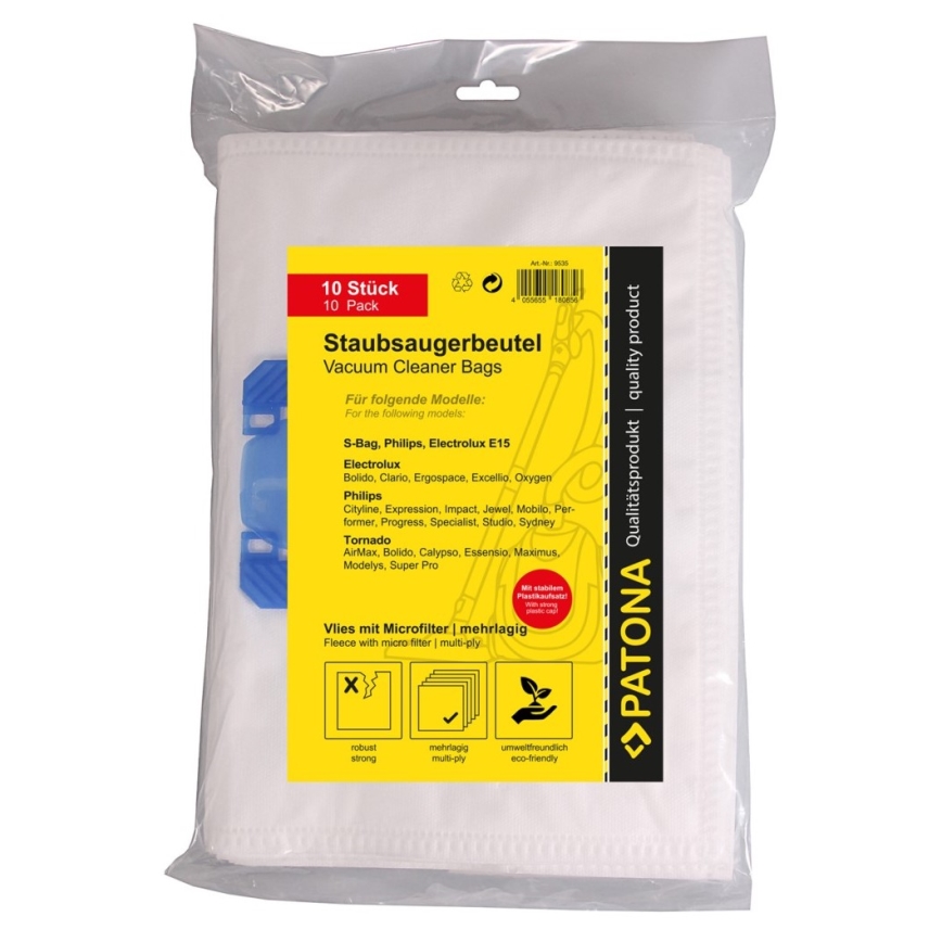 PATONA - Sacchetti per aspirapolvere Electrolux E15 - 10 pezzi