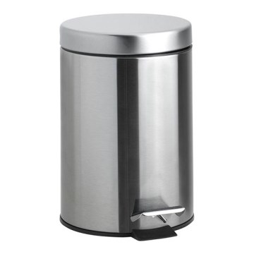 Pattumiera 17x25,5 cm acciaio inox/argento