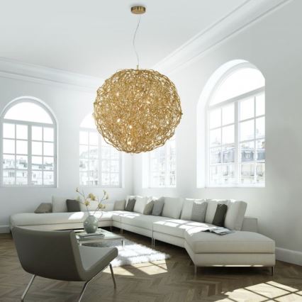 Paul Neuhaus 2019-12 - Lampadario a sospensione SAREA 15xG9/40W/230V, oro