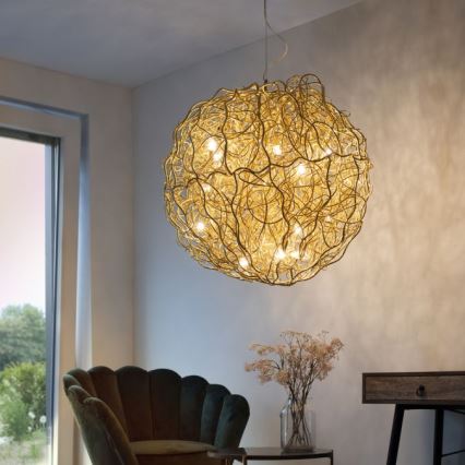 Paul Neuhaus 2019-12 - Lampadario a sospensione SAREA 15xG9/40W/230V, oro
