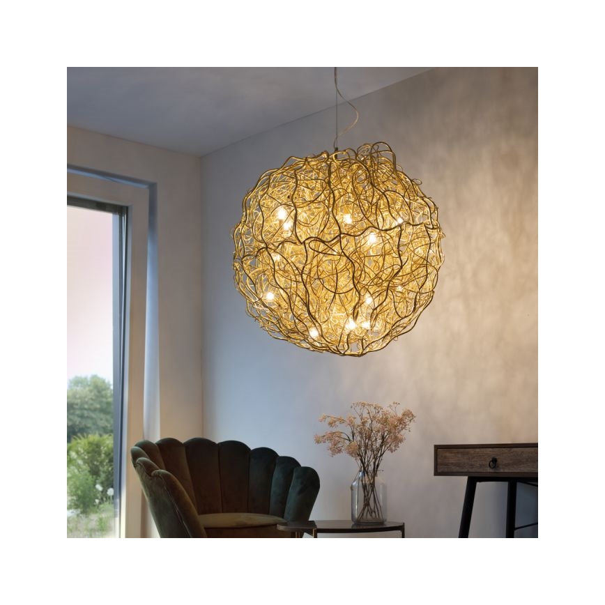 Paul Neuhaus 2019-12 - Lampadario a sospensione SAREA 15xG9/40W/230V, oro