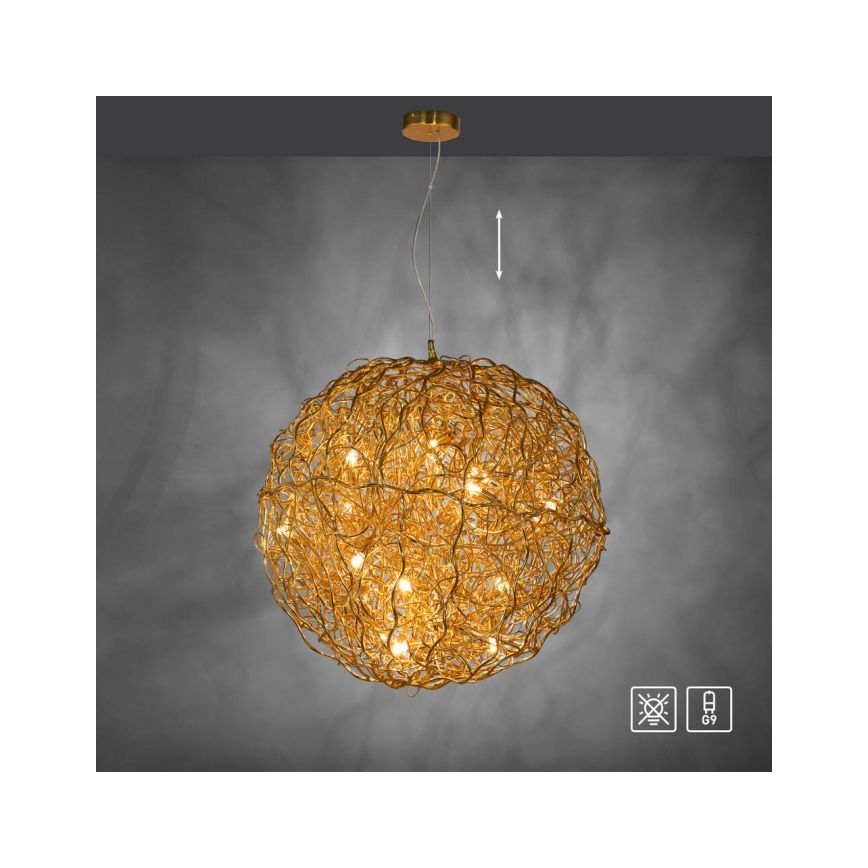 Paul Neuhaus 2019-12 - Lampadario a sospensione SAREA 15xG9/40W/230V, oro