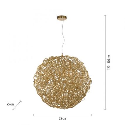 Paul Neuhaus 2019-12 - Lampadario a sospensione SAREA 15xG9/40W/230V, oro