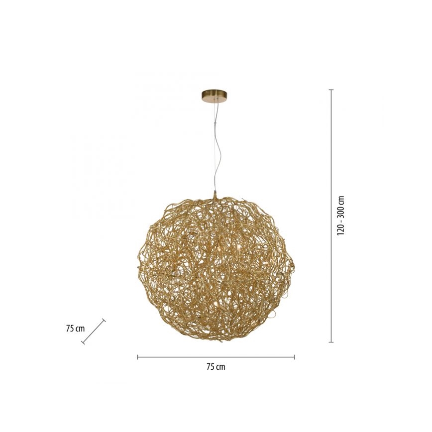 Paul Neuhaus 2019-12 - Lampadario a sospensione SAREA 15xG9/40W/230V, oro