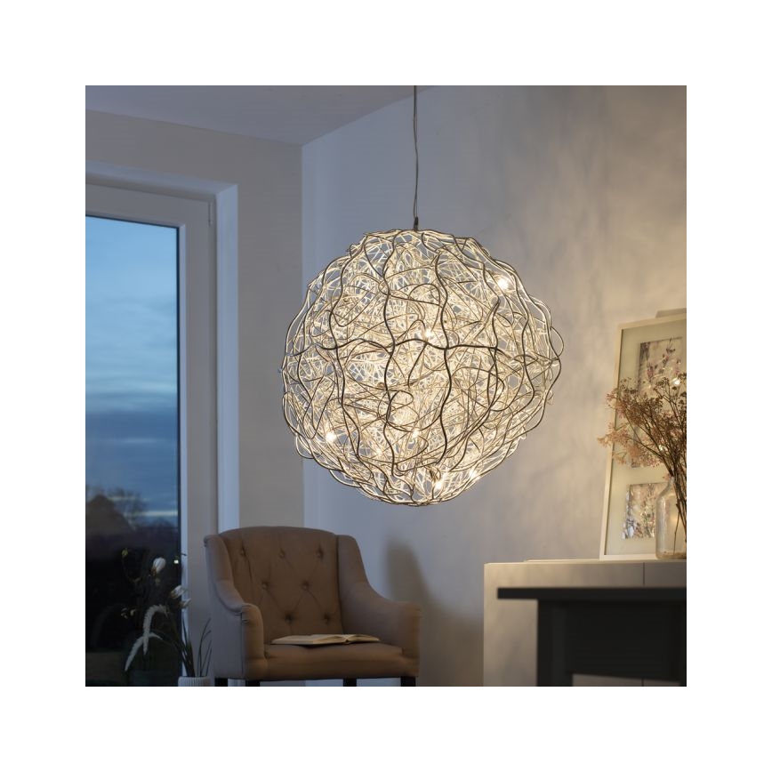 Paul Neuhaus 2019-21 - Lampadario sospeso su cavo SAREA 15xG9/40W/230V, finitura argento