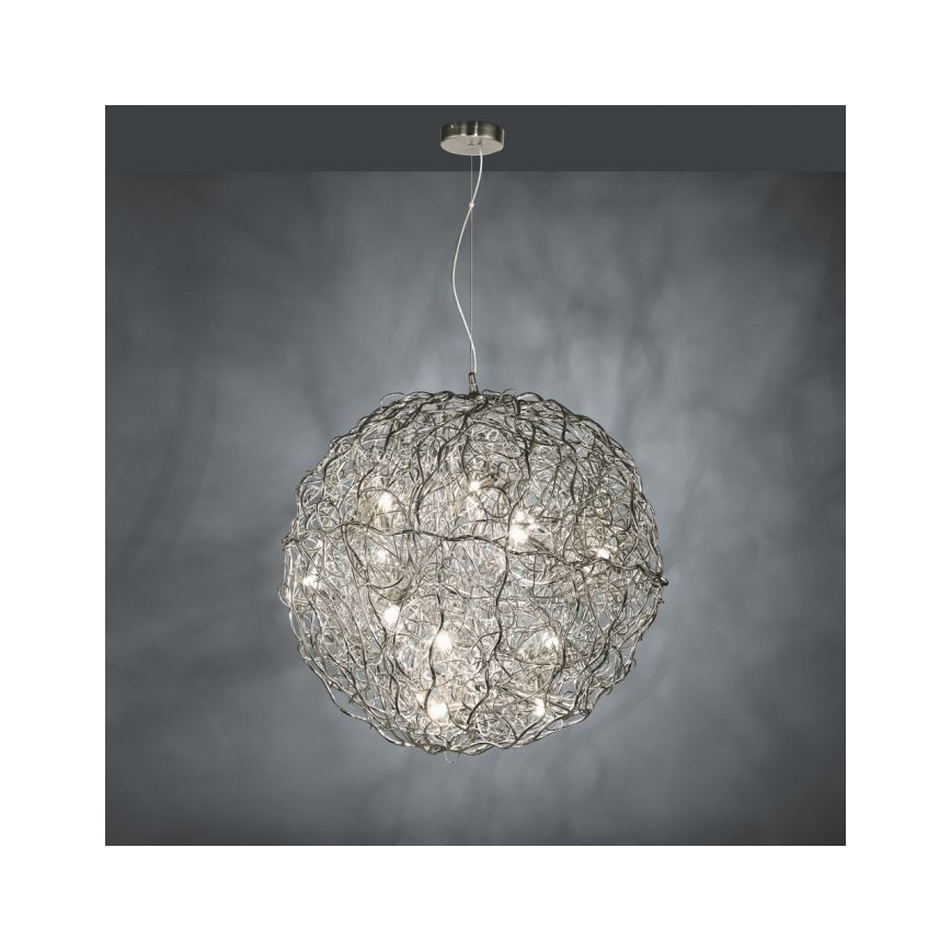 Paul Neuhaus 2019-21 - Lampadario sospeso su cavo SAREA 15xG9/40W/230V, finitura argento