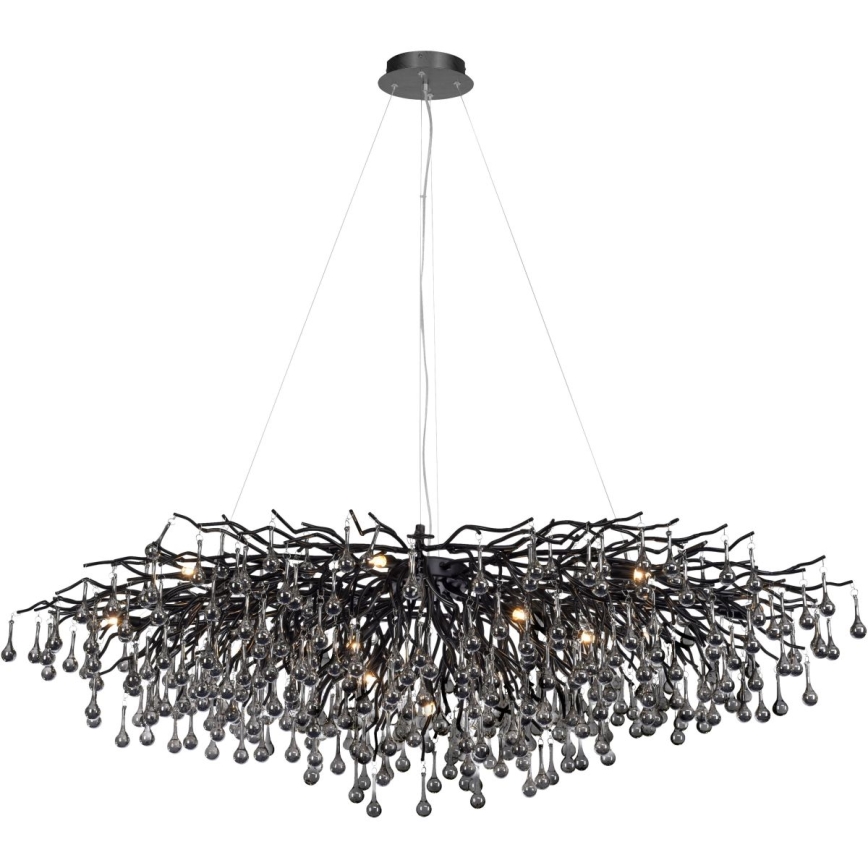 Paul Neuhaus 2031-18 - Lampadario a sospensione con cavi ICICLE 15xG9/40W/230V 75x150 cm nero