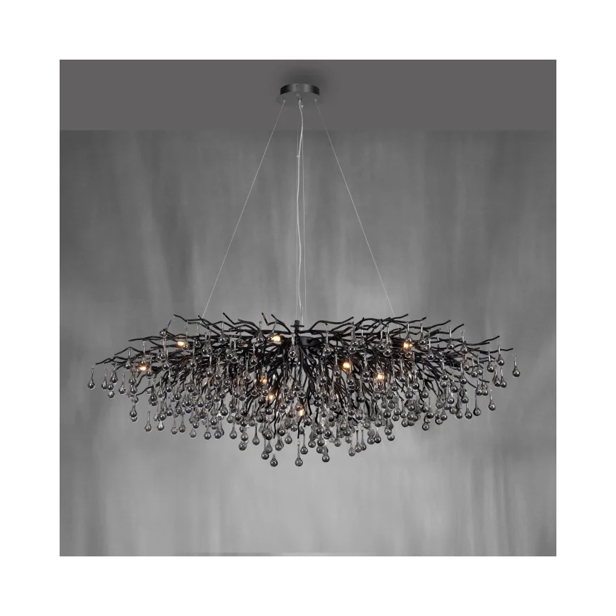 Paul Neuhaus 2031-18 - Lampadario a sospensione con cavi ICICLE 15xG9/40W/230V 75x150 cm nero