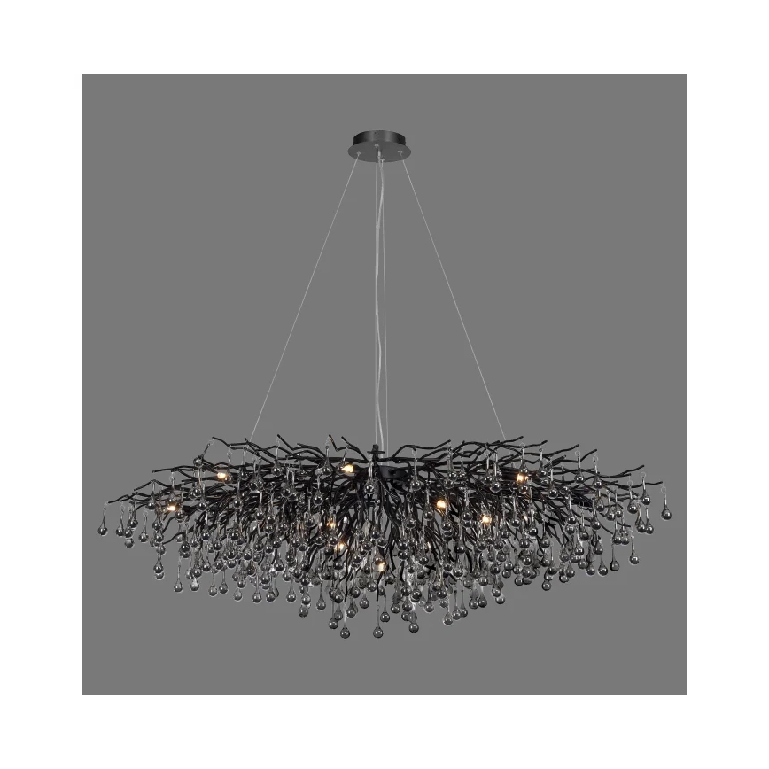 Paul Neuhaus 2031-18 - Lampadario a sospensione con cavi ICICLE 15xG9/40W/230V 75x150 cm nero