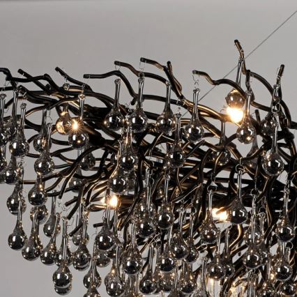Paul Neuhaus 2031-18 - Lampadario a sospensione con cavi ICICLE 15xG9/40W/230V 75x150 cm nero