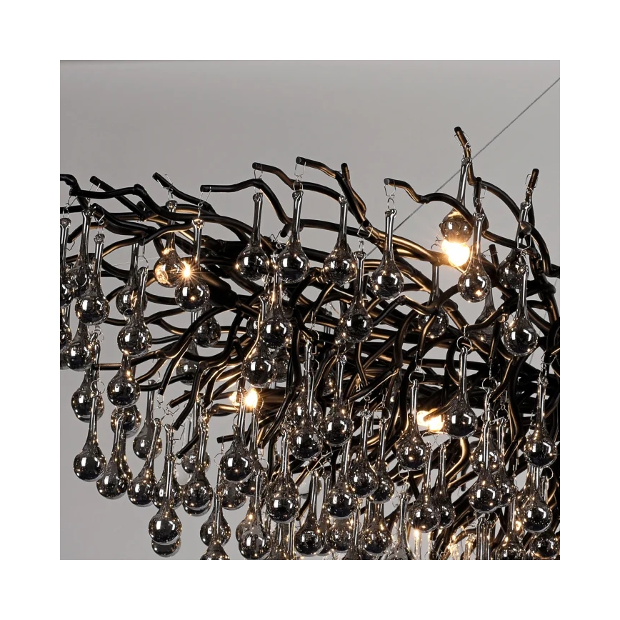 Paul Neuhaus 2031-18 - Lampadario a sospensione con cavi ICICLE 15xG9/40W/230V 75x150 cm nero