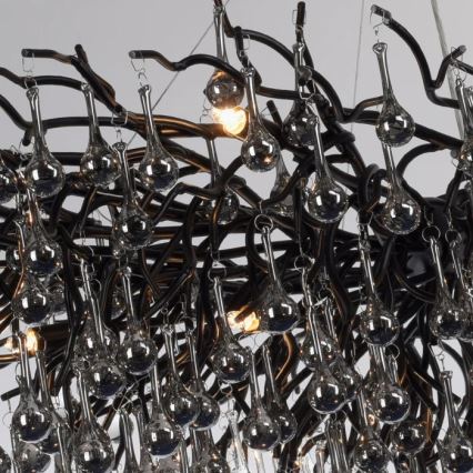 Paul Neuhaus 2031-18 - Lampadario a sospensione con cavi ICICLE 15xG9/40W/230V 75x150 cm nero