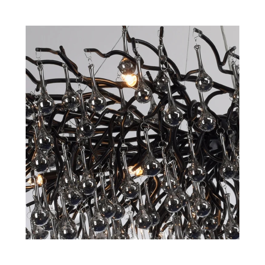 Paul Neuhaus 2031-18 - Lampadario a sospensione con cavi ICICLE 15xG9/40W/230V 75x150 cm nero