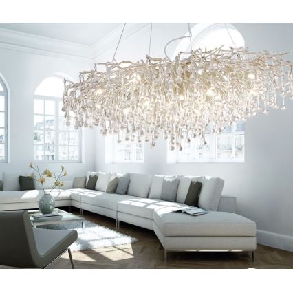 Paul Neuhaus 2031-55 - Lampadario a sospensione con filo ICICLE 15xG9/40W/230V 75x150 cm cromo lucido