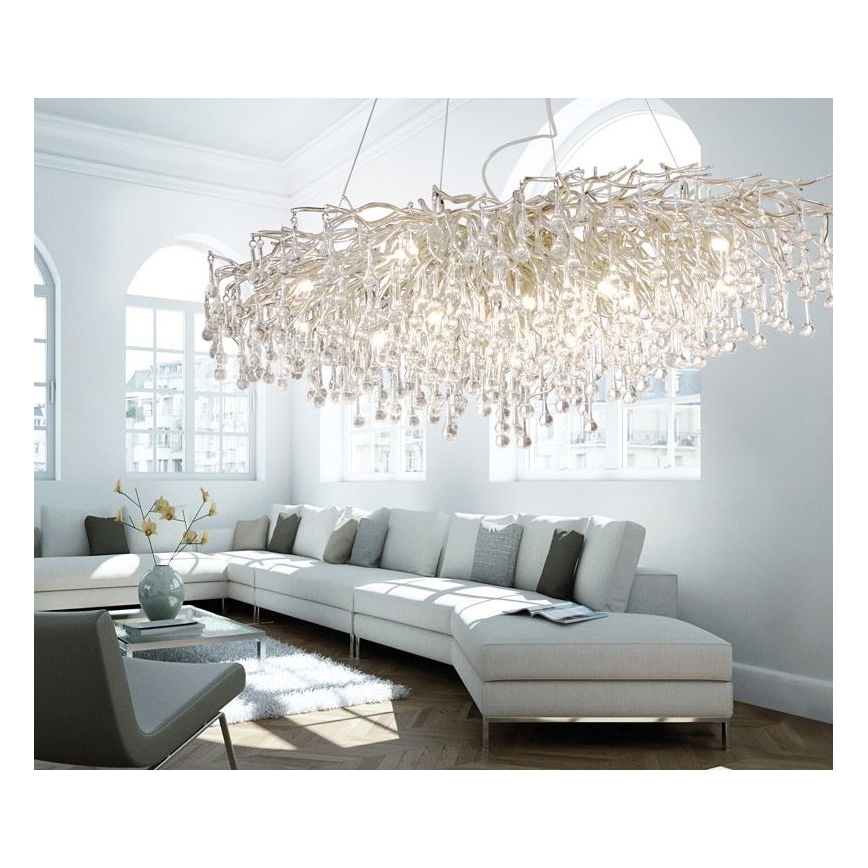Paul Neuhaus 2031-55 - Lampadario a sospensione con filo ICICLE 15xG9/40W/230V 75x150 cm cromo lucido