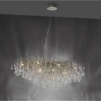 Paul Neuhaus 2031-55 - Lampadario a sospensione con filo ICICLE 15xG9/40W/230V 75x150 cm cromo lucido