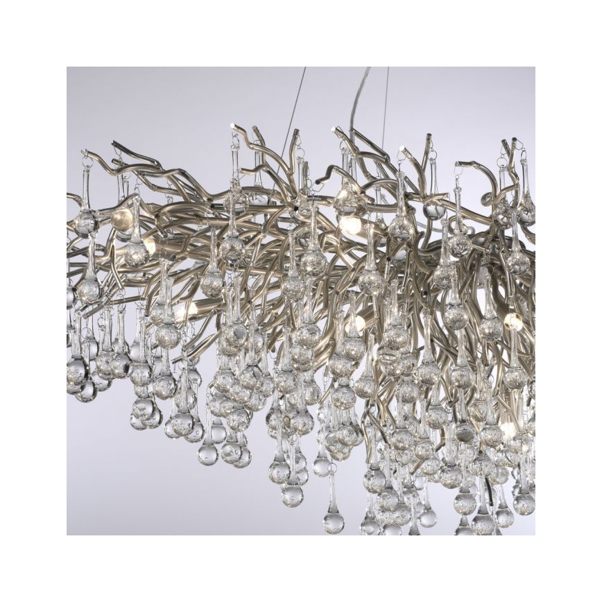 Paul Neuhaus 2031-55 - Lampadario a sospensione con filo ICICLE 15xG9/40W/230V 75x150 cm cromo lucido