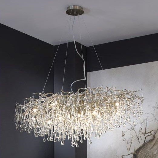 Paul Neuhaus 2031-55 - Lampadario a sospensione con filo ICICLE 15xG9/40W/230V 75x150 cm cromo lucido
