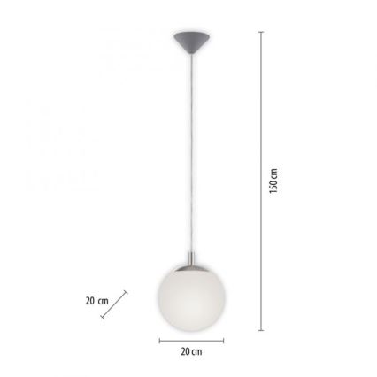 Paul Neuhaus 2072-55 - Lampadario a sospensione con filo BOLO 1xE27/60W/230V diametro 20 cm