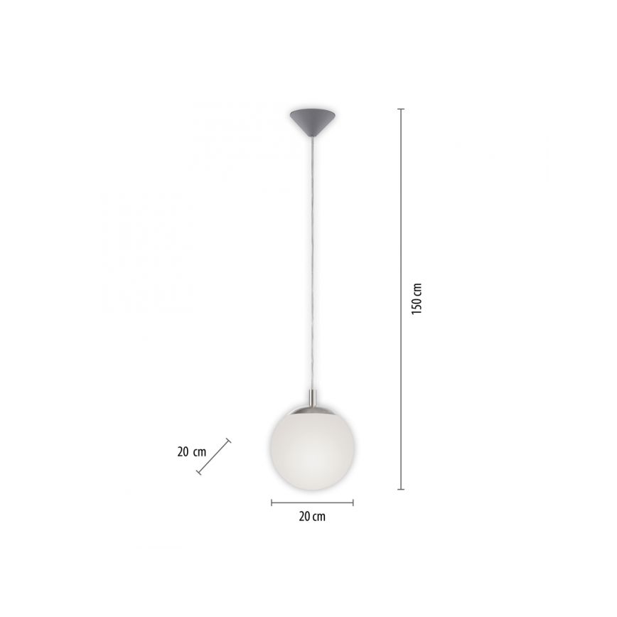 Paul Neuhaus 2072-55 - Lampadario a sospensione con filo BOLO 1xE27/60W/230V diametro 20 cm