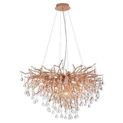 Paul Neuhaus 2192-11 - Lampadario a sospensione con filo ICICLE 10xG9/40W/230V 50x100 cm ottone