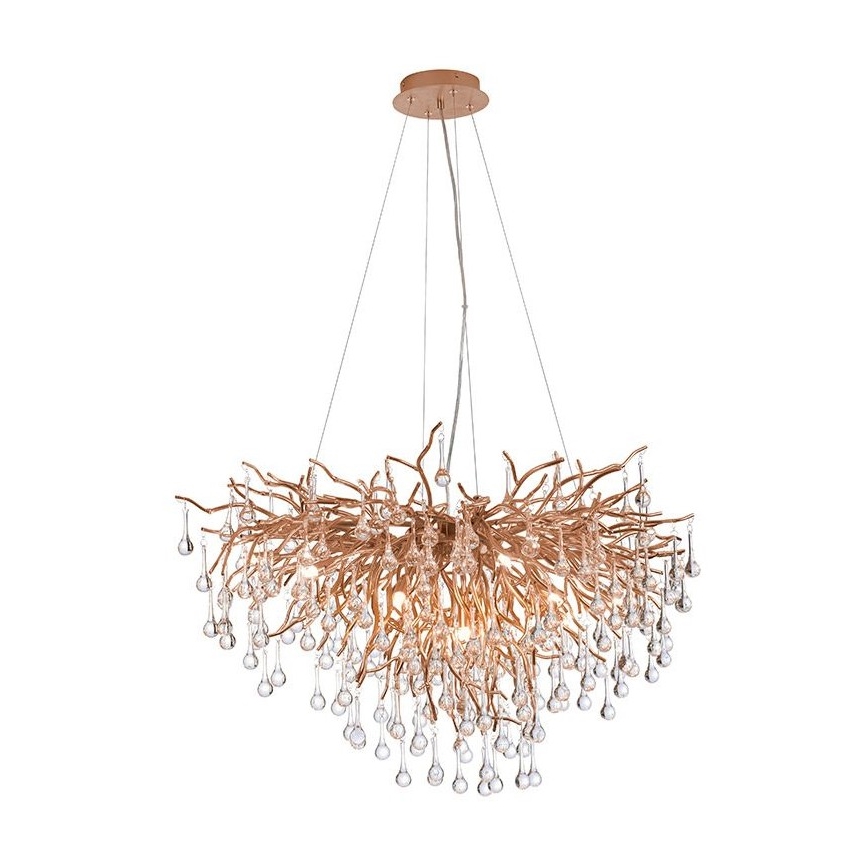 Paul Neuhaus 2192-11 - Lampadario a sospensione con filo ICICLE 10xG9/40W/230V 50x100 cm ottone
