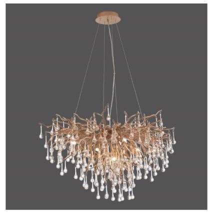 Paul Neuhaus 2192-11 - Lampadario a sospensione con filo ICICLE 10xG9/40W/230V 50x100 cm ottone