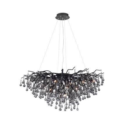 Paul Neuhaus 2192-18 - Lampadario a sospensione con cavo ICICLE 10xG9/40W/230V 50x100 cm nero