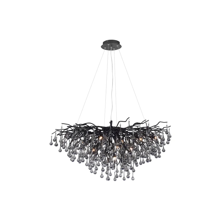 Paul Neuhaus 2192-18 - Lampadario a sospensione con cavo ICICLE 10xG9/40W/230V 50x100 cm nero