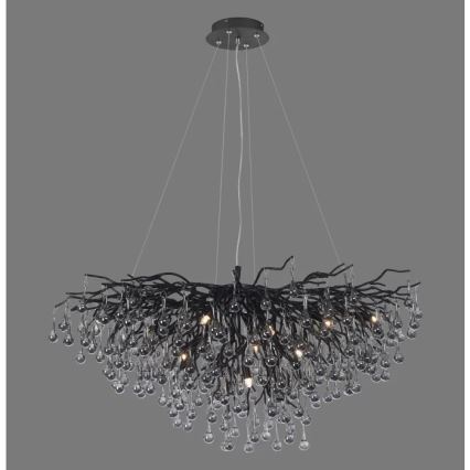Paul Neuhaus 2192-18 - Lampadario a sospensione con cavo ICICLE 10xG9/40W/230V 50x100 cm nero