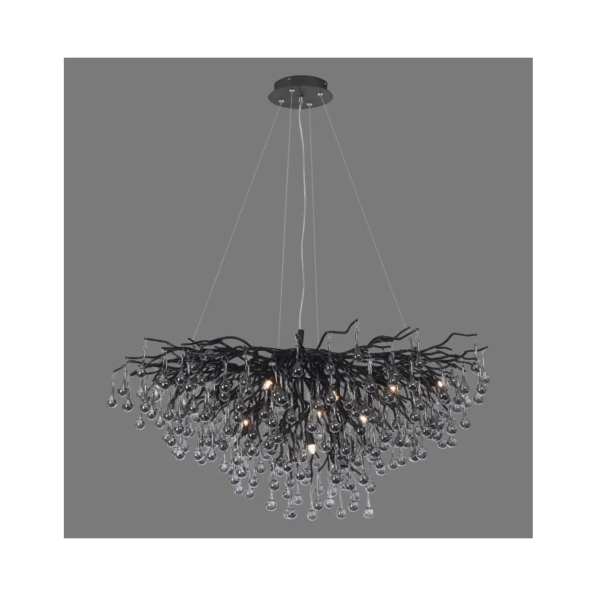 Paul Neuhaus 2192-18 - Lampadario a sospensione con cavo ICICLE 10xG9/40W/230V 50x100 cm nero