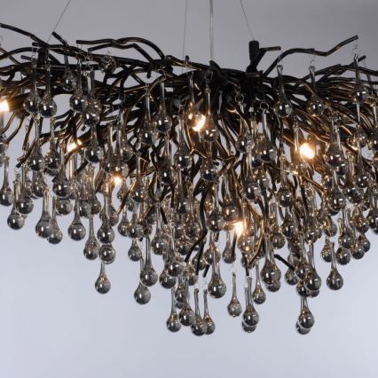 Paul Neuhaus 2192-18 - Lampadario a sospensione con cavo ICICLE 10xG9/40W/230V 50x100 cm nero