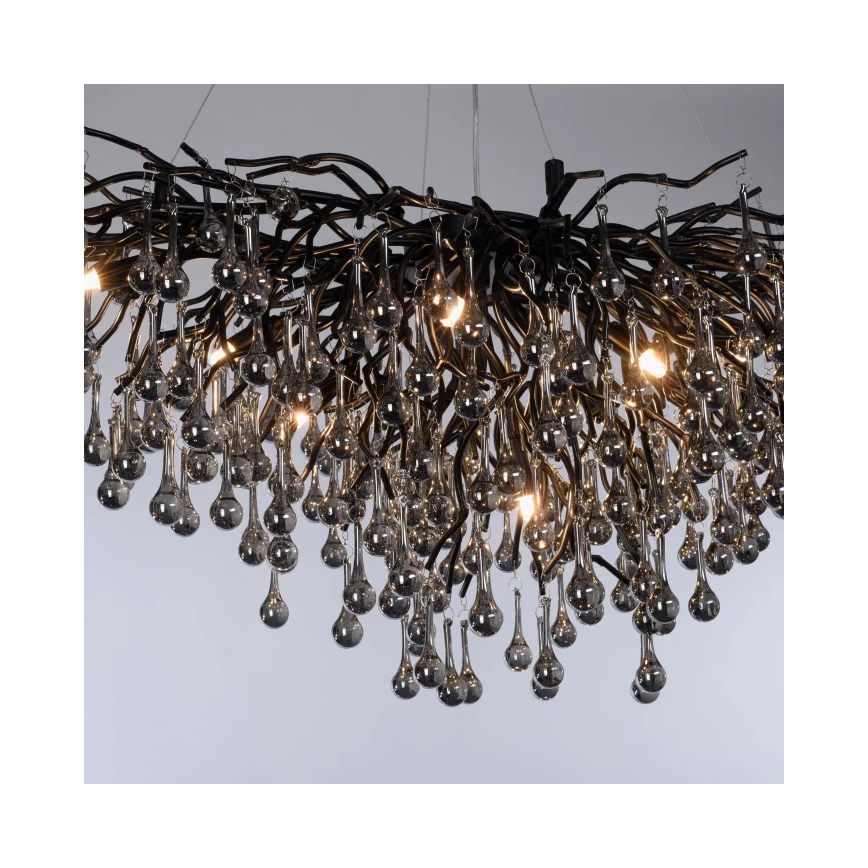 Paul Neuhaus 2192-18 - Lampadario a sospensione con cavo ICICLE 10xG9/40W/230V 50x100 cm nero