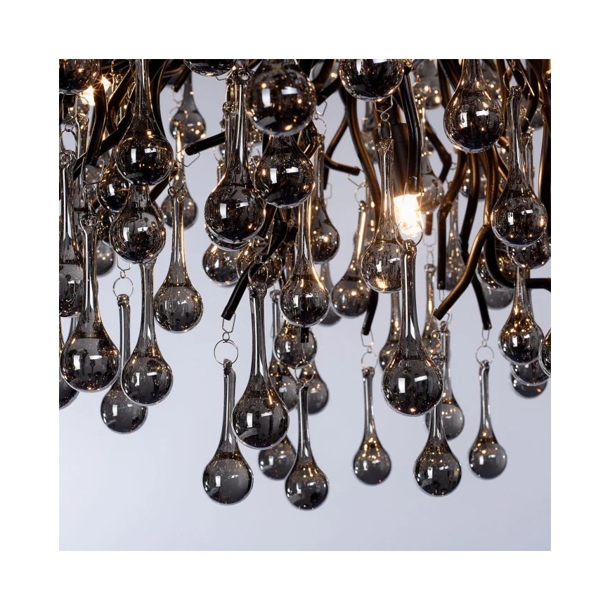 Paul Neuhaus 2192-18 - Lampadario a sospensione con cavo ICICLE 10xG9/40W/230V 50x100 cm nero