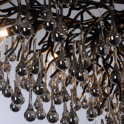 Paul Neuhaus 2192-18 - Lampadario a sospensione con cavo ICICLE 10xG9/40W/230V 50x100 cm nero