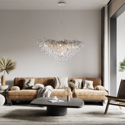 Paul Neuhaus 2192-55 - Lampadario a sospensione con filo ICICLE 10xG9/40W/230V 50x100 cm cromo lucido