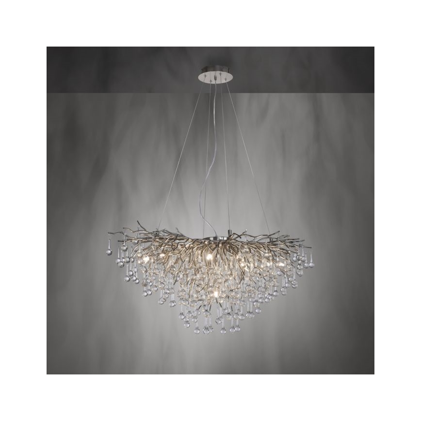 Paul Neuhaus 2192-55 - Lampadario a sospensione con filo ICICLE 10xG9/40W/230V 50x100 cm cromo lucido