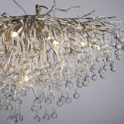 Paul Neuhaus 2192-55 - Lampadario a sospensione con filo ICICLE 10xG9/40W/230V 50x100 cm cromo lucido