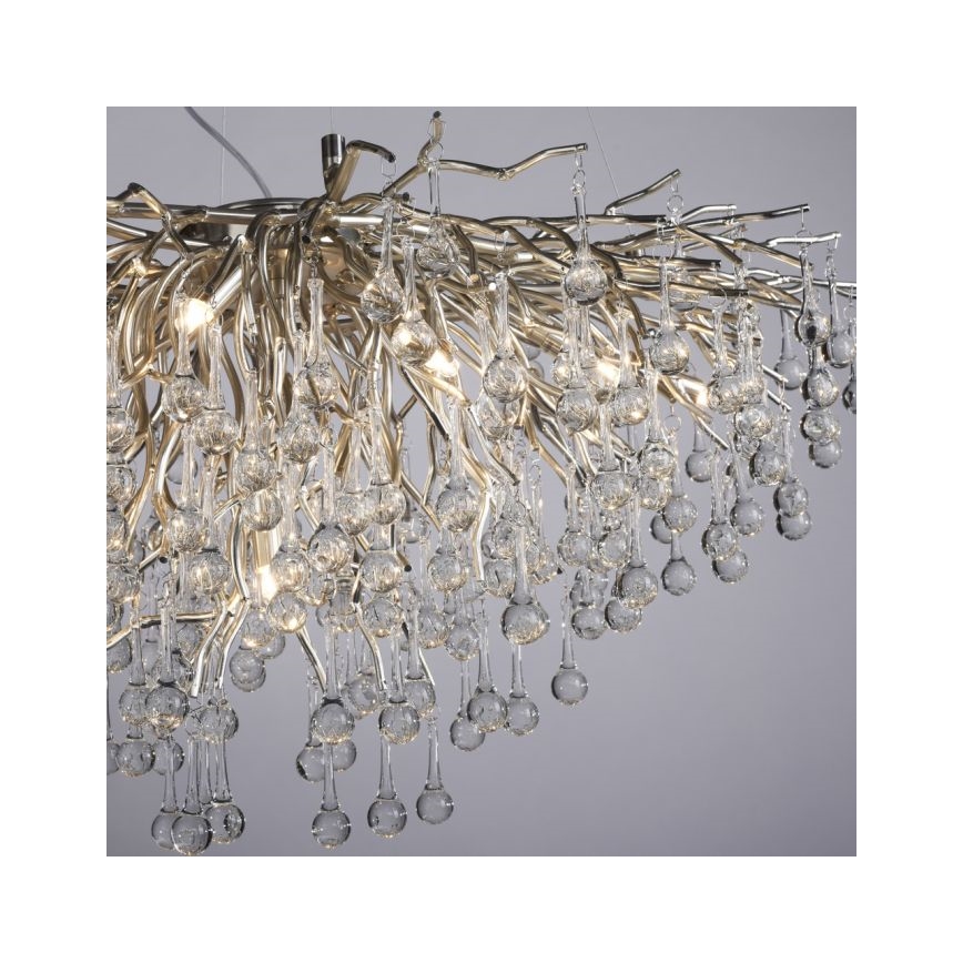 Paul Neuhaus 2192-55 - Lampadario a sospensione con filo ICICLE 10xG9/40W/230V 50x100 cm cromo lucido