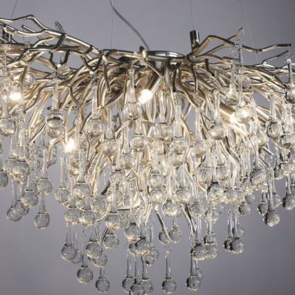 Paul Neuhaus 2192-55 - Lampadario a sospensione con filo ICICLE 10xG9/40W/230V 50x100 cm cromo lucido